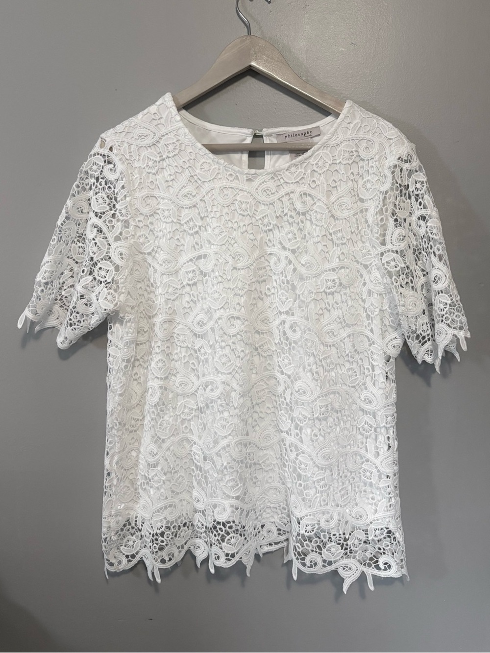 Philosophy White Lace Blouse